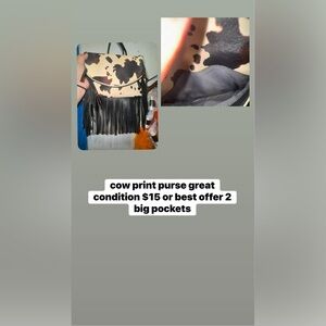Cow Print Fringe Bag